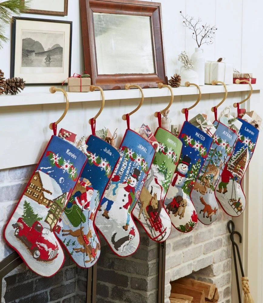 L.L. Bean Christmas Needlepoint Stocking, Cotton